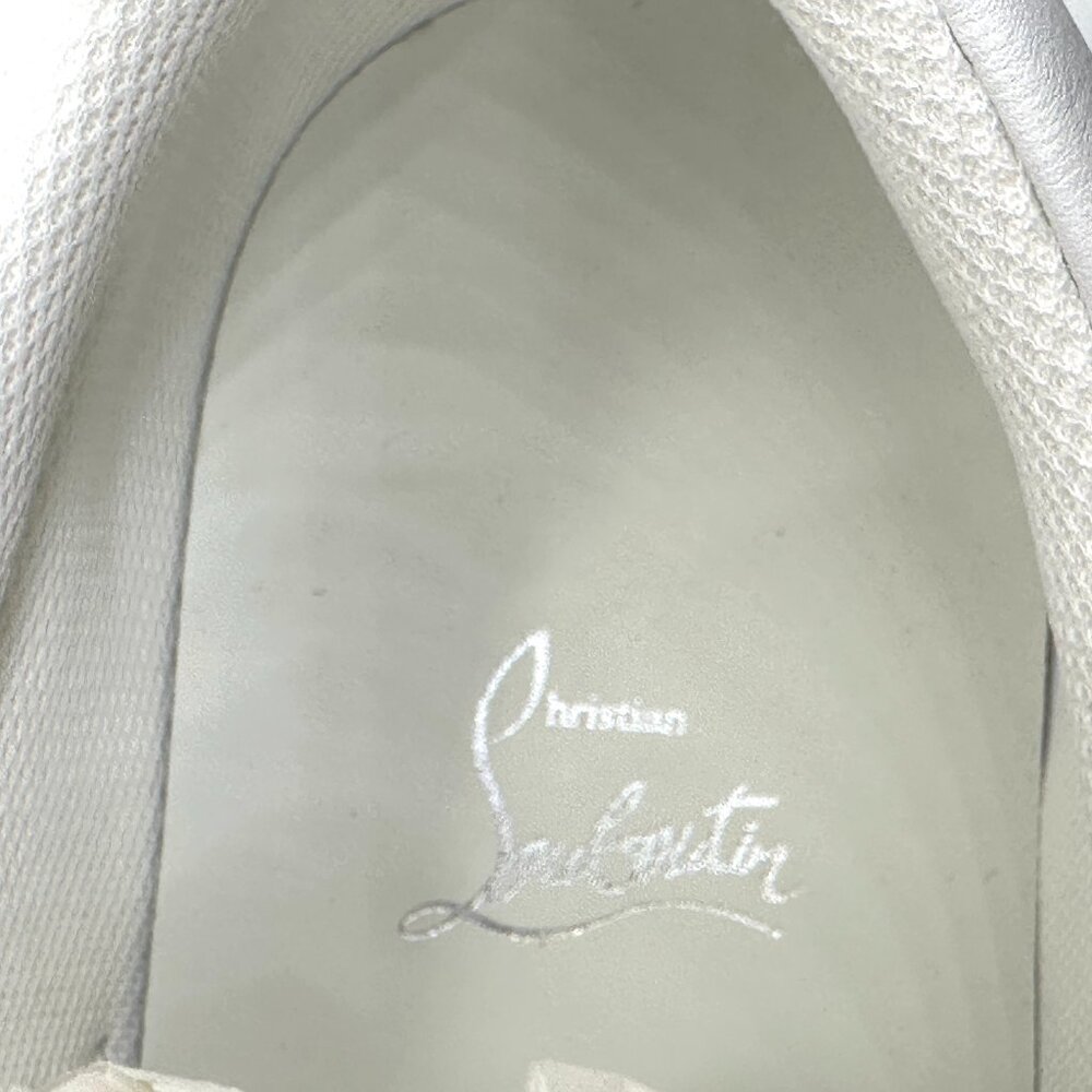 Christian Louboutin JIMMY FLAT Mens Leather Trainers Sneakers Shoes White - Picture 14 of 16